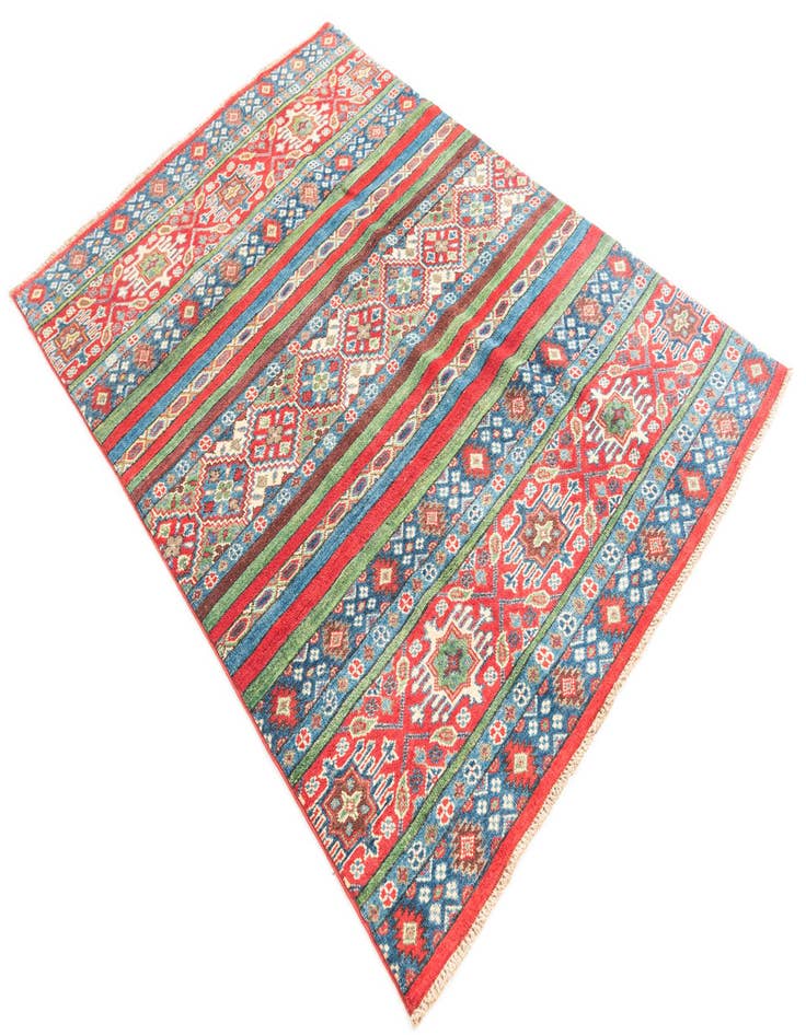 Detail image of  4' 2 x 5' 10  Hand Knotted Kazak Rug