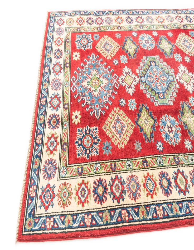 Detail image of  4' x 5' 7  Hand Knotted Kazak Rug