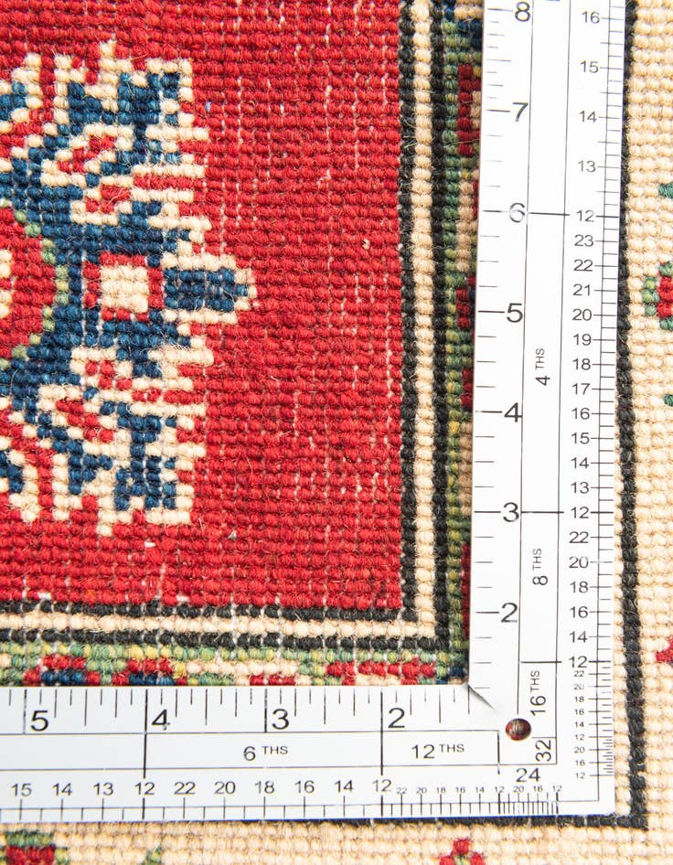 Detail image of  4' x 5' 7  Hand Knotted Kazak Rug