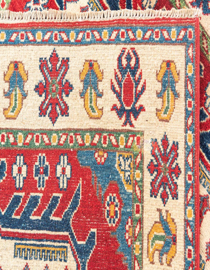 Detail image of  4' x 6'  Hand Knotted Kazak Rug