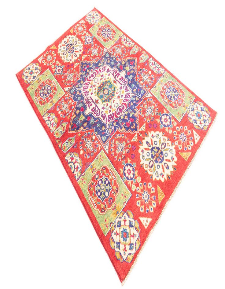 Detail image of  4' 1 x 6' 1  Hand Knotted Kazak Rug