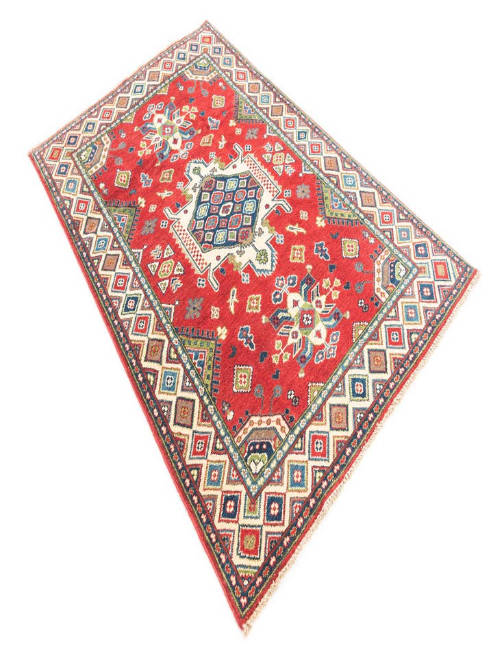 Detail image of  4' x 6' 4  Hand Knotted Kazak Rug