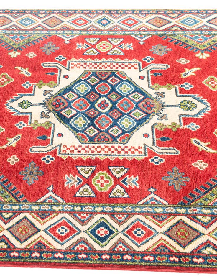 Detail image of  4' x 6' 4  Hand Knotted Kazak Rug