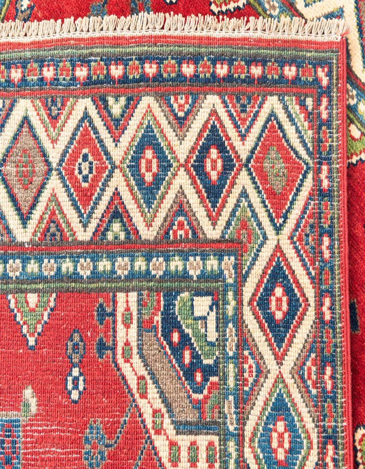 Detail image of  4' x 6' 4  Hand Knotted Kazak Rug