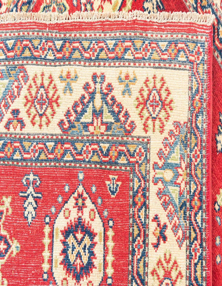 Detail image of  4' x 6' 1  Hand Knotted Kazak Rug