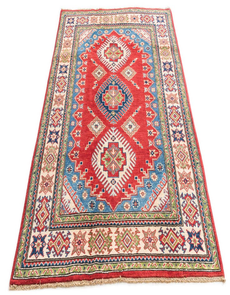 Detail image of  4' 1 x 6'  Hand Knotted Kazak Rug