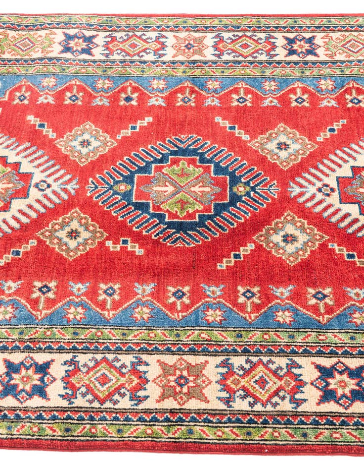 Detail image of  4' 1 x 6'  Hand Knotted Kazak Rug