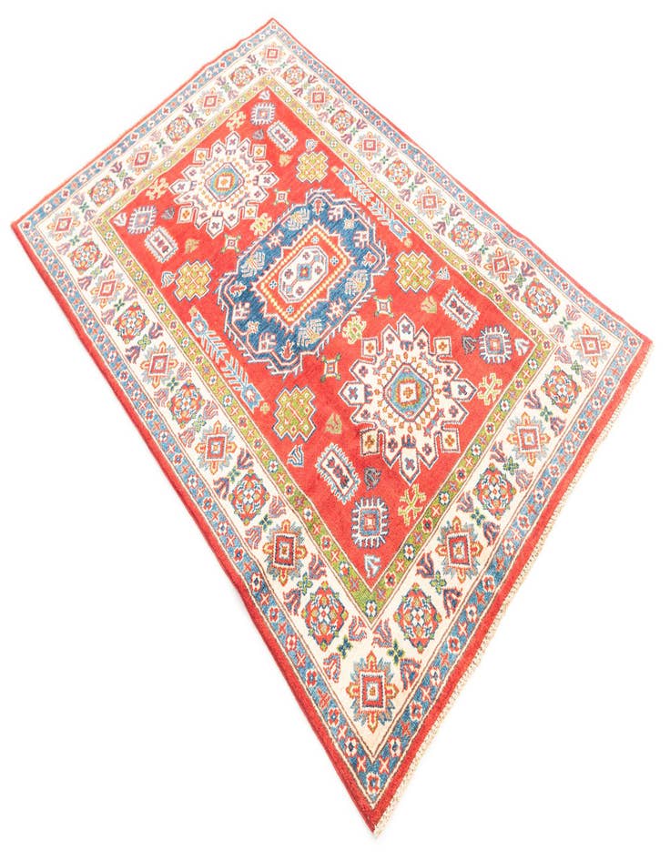 Detail image of  4' x 5' 10  Hand Knotted Kazak Rug