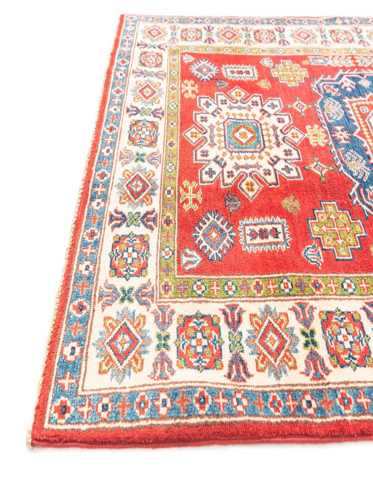 Detail image of  4' x 5' 10  Hand Knotted Kazak Rug
