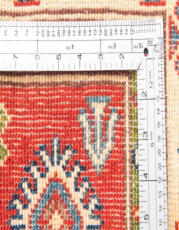 Detail image of  4' x 5' 10  Hand Knotted Kazak Rug