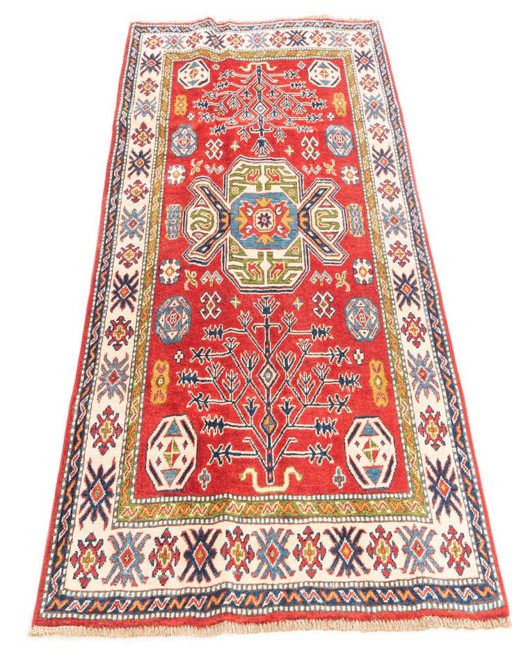 Detail image of  4' 1 x 5' 10  Hand Knotted Kazak Rug