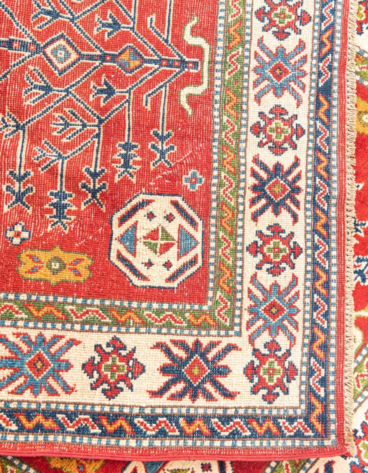 Detail image of  4' 1 x 5' 10  Hand Knotted Kazak Rug