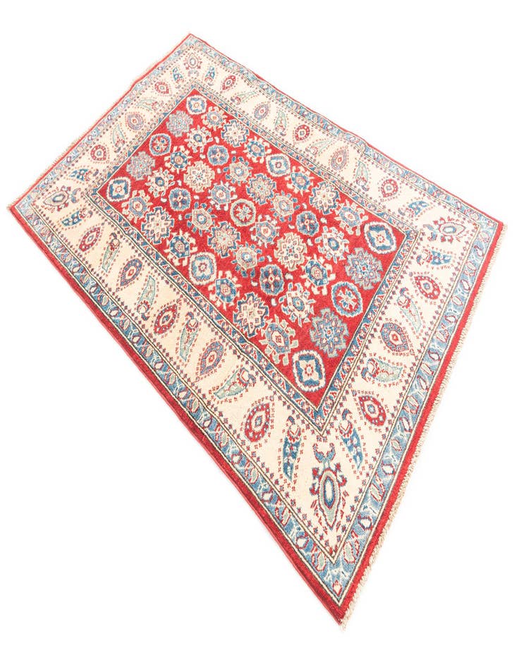 Detail image of  4' x 6' 4  Hand Knotted Kazak Rug