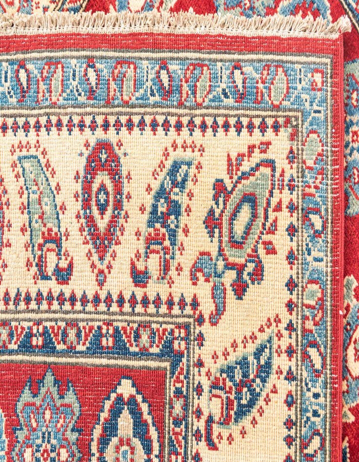 Detail image of  4' x 6' 4  Hand Knotted Kazak Rug