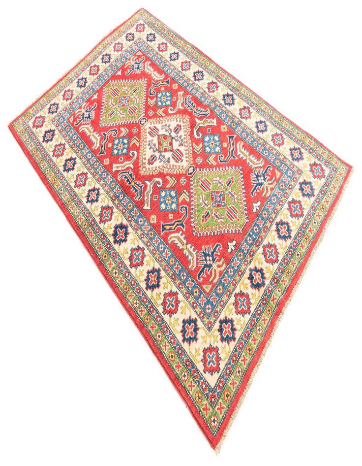 Detail image of  4' 1 x 6' 1  Hand Knotted Kazak Rug