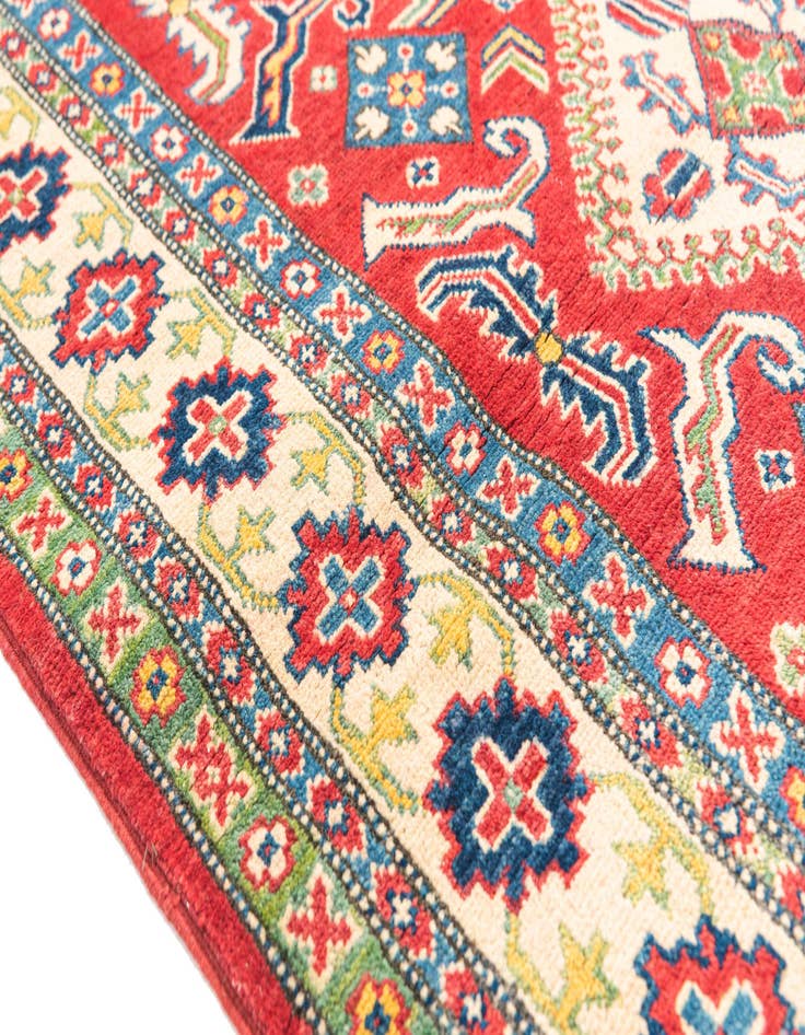 Detail image of  4' 1 x 6' 1  Hand Knotted Kazak Rug