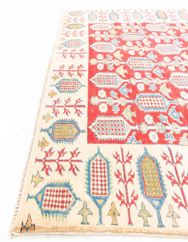 Detail image of  5' x 7' 5  Hand Knotted Kazak Rug