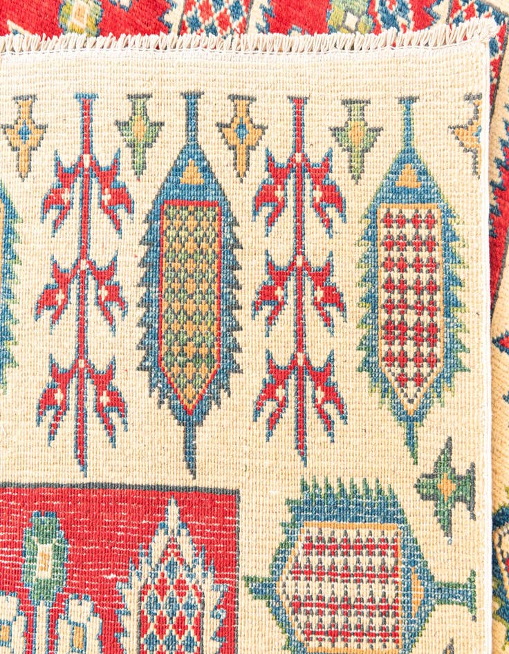 Detail image of  5' x 7' 5  Hand Knotted Kazak Rug