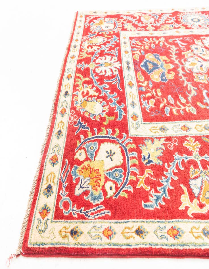 Detail image of  5' x 7' 5  Hand Knotted Kazak Rug