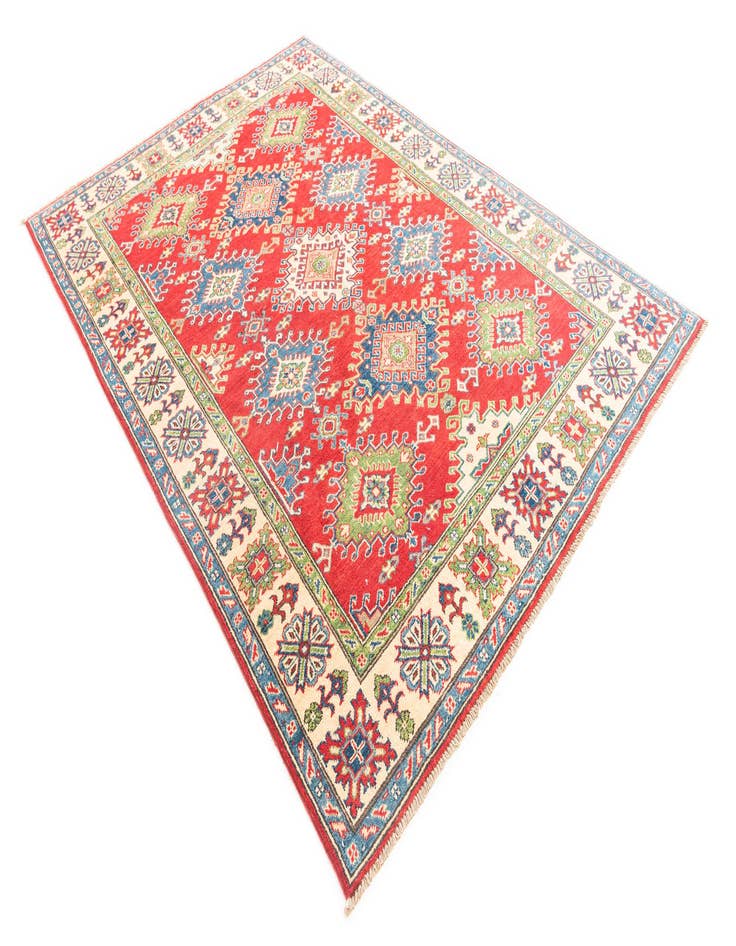 Detail image of  5' 7 x 8'  Hand Knotted Kazak Rug