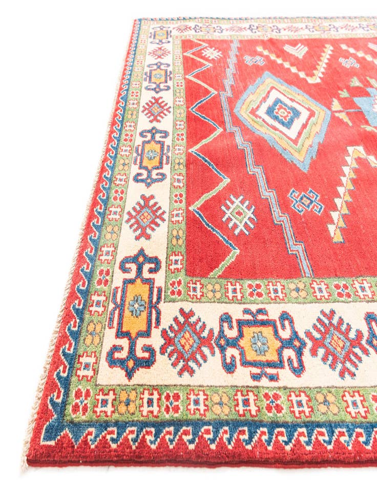 Detail image of  5' 8 x 8'  Hand Knotted Kazak Rug