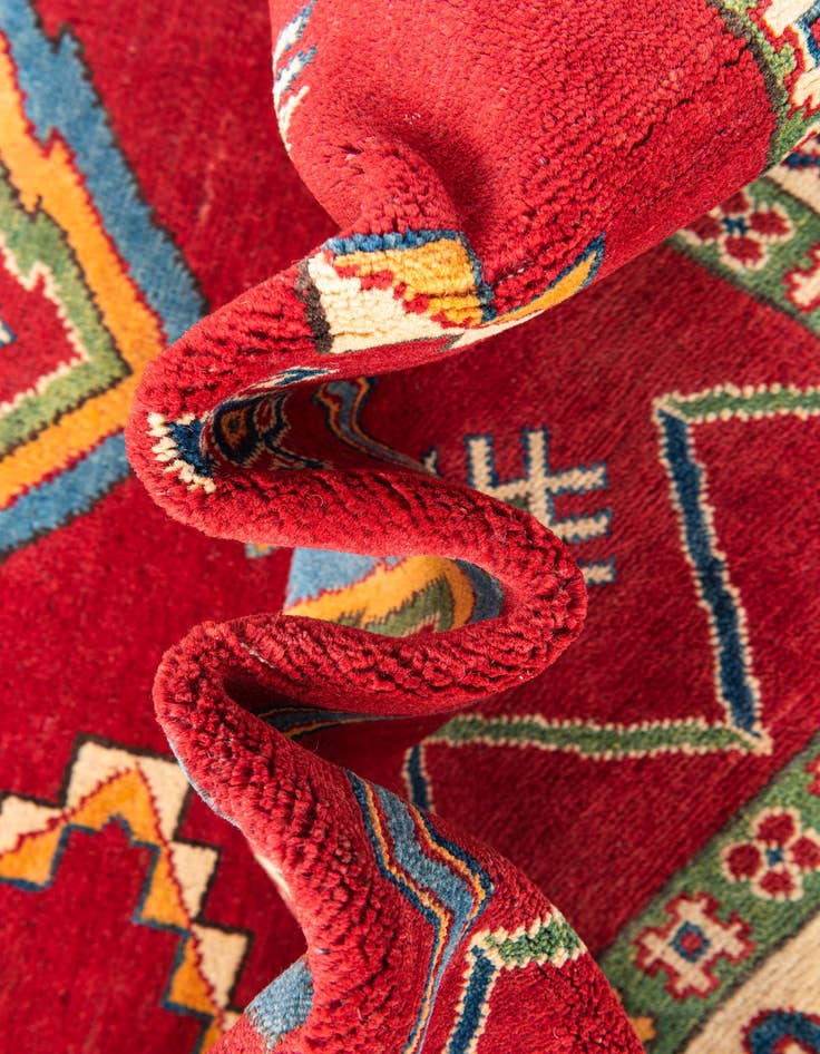 Detail image of  5' 8 x 8'  Hand Knotted Kazak Rug