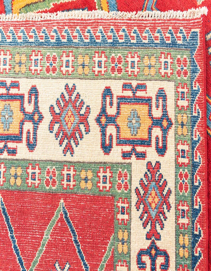 Detail image of  5' 8 x 8'  Hand Knotted Kazak Rug