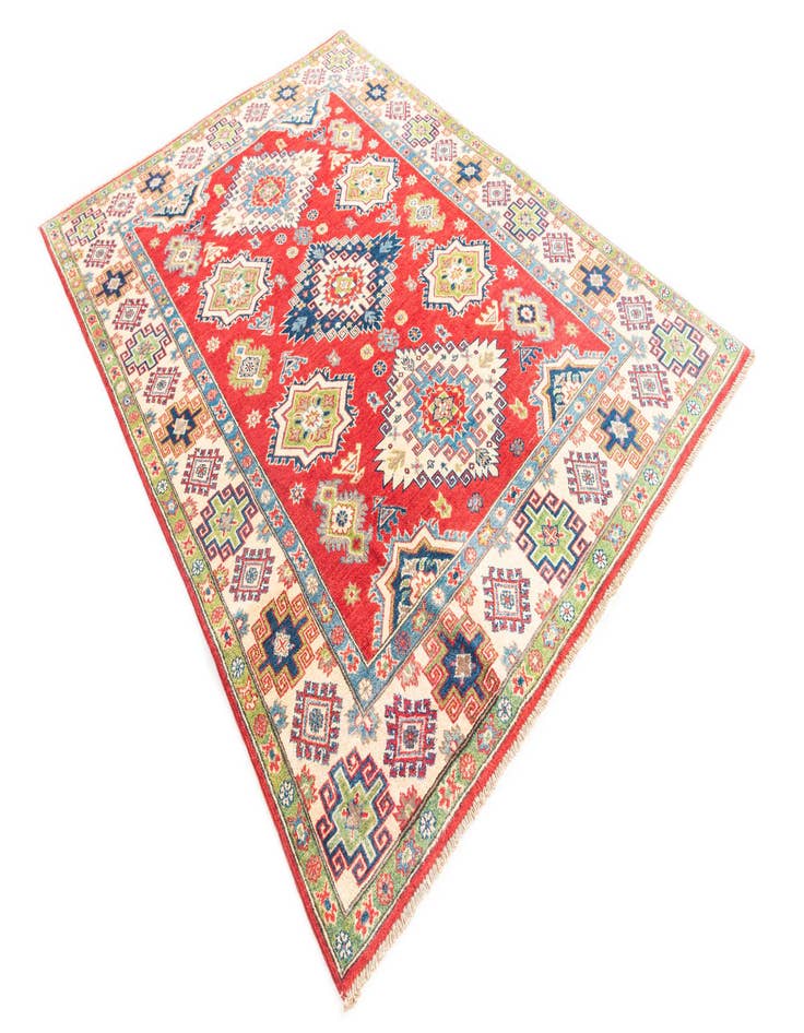 Detail image of  5' 8 x 8'  Hand Knotted Kazak Rug