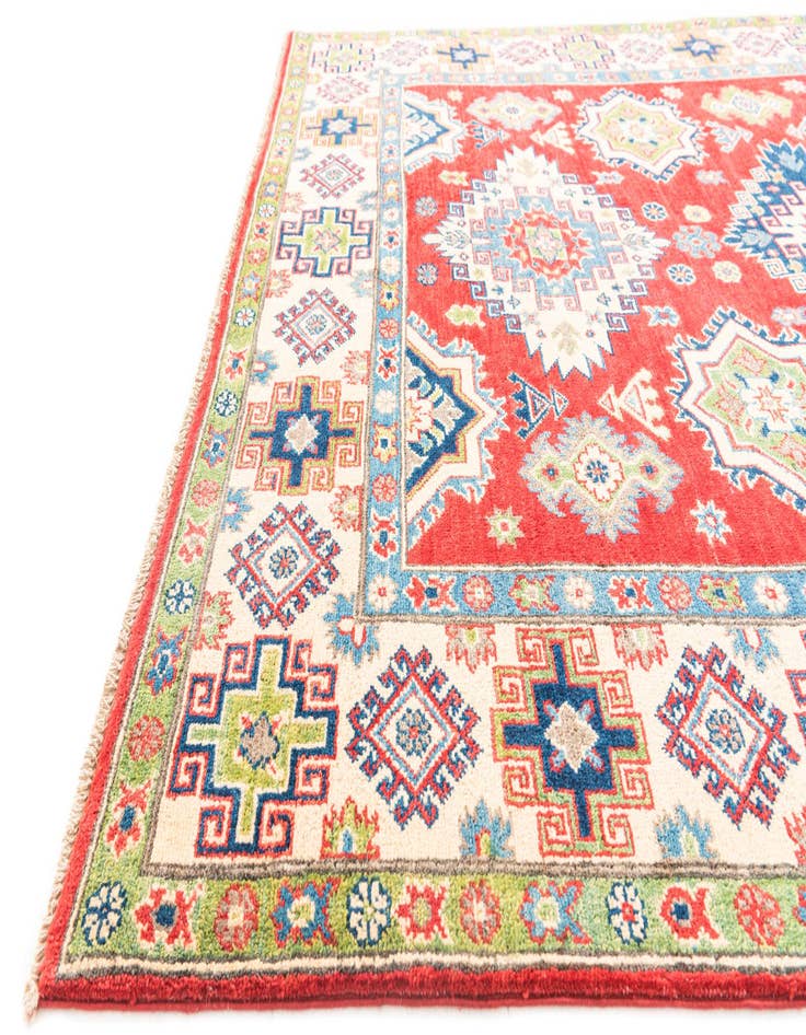 Detail image of  5' 8 x 8'  Hand Knotted Kazak Rug
