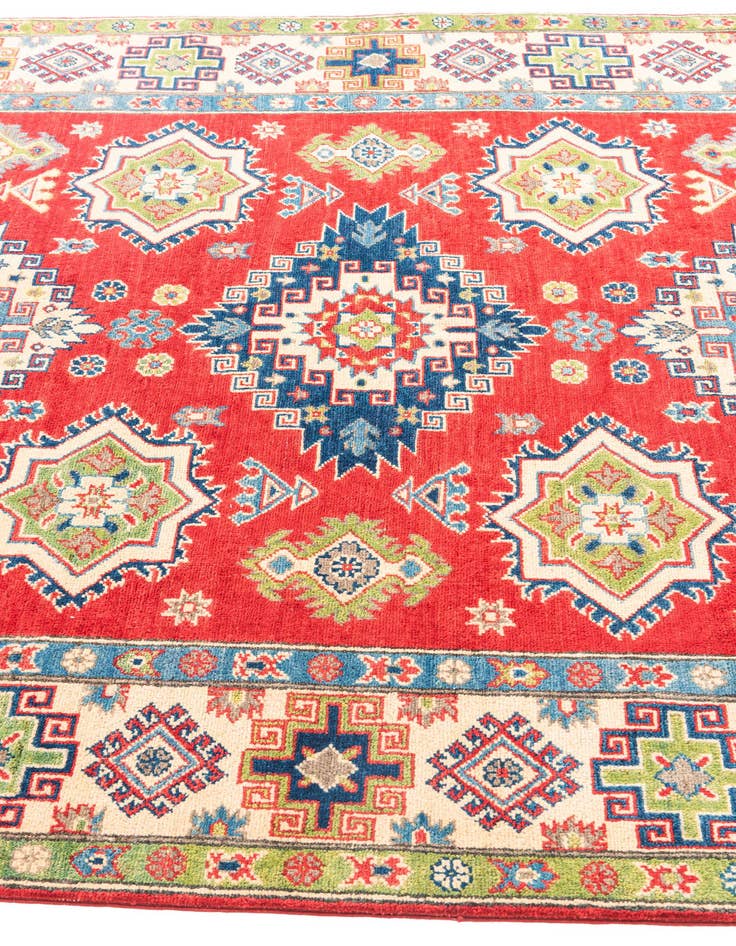 Detail image of  5' 8 x 8'  Hand Knotted Kazak Rug