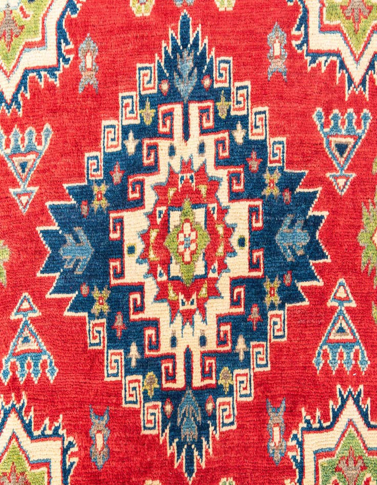 Detail image of  5' 8 x 8'  Hand Knotted Kazak Rug