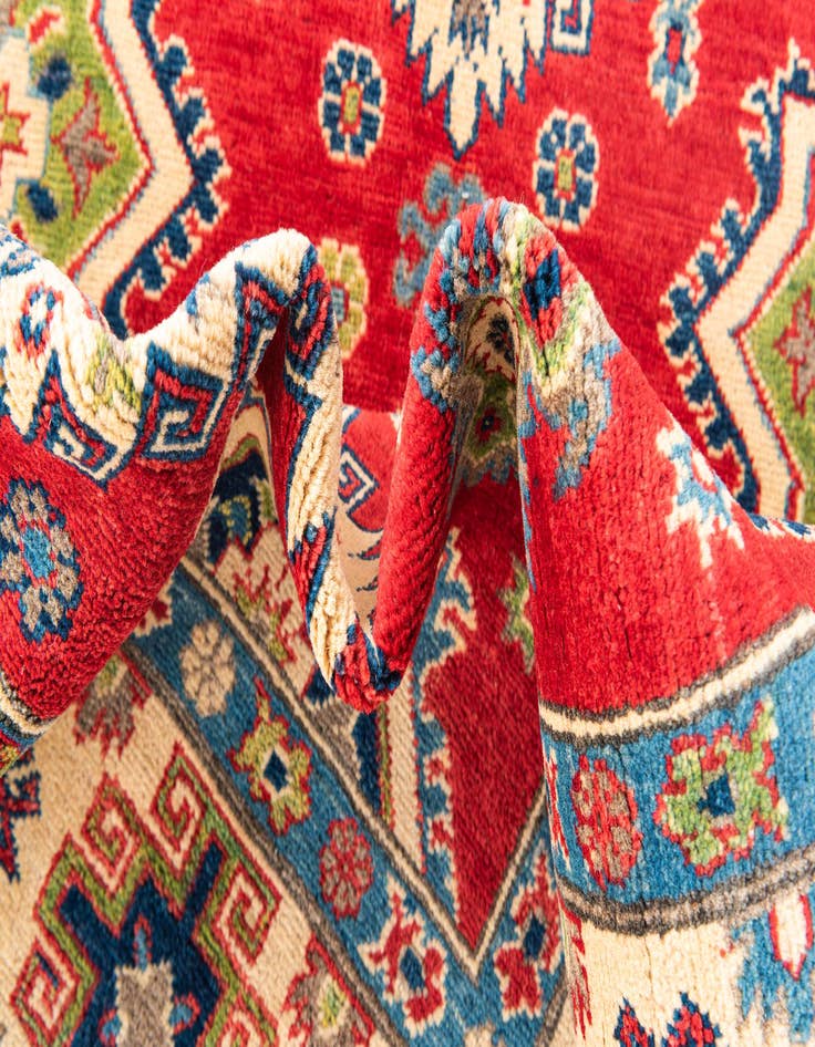 Detail image of  5' 8 x 8'  Hand Knotted Kazak Rug