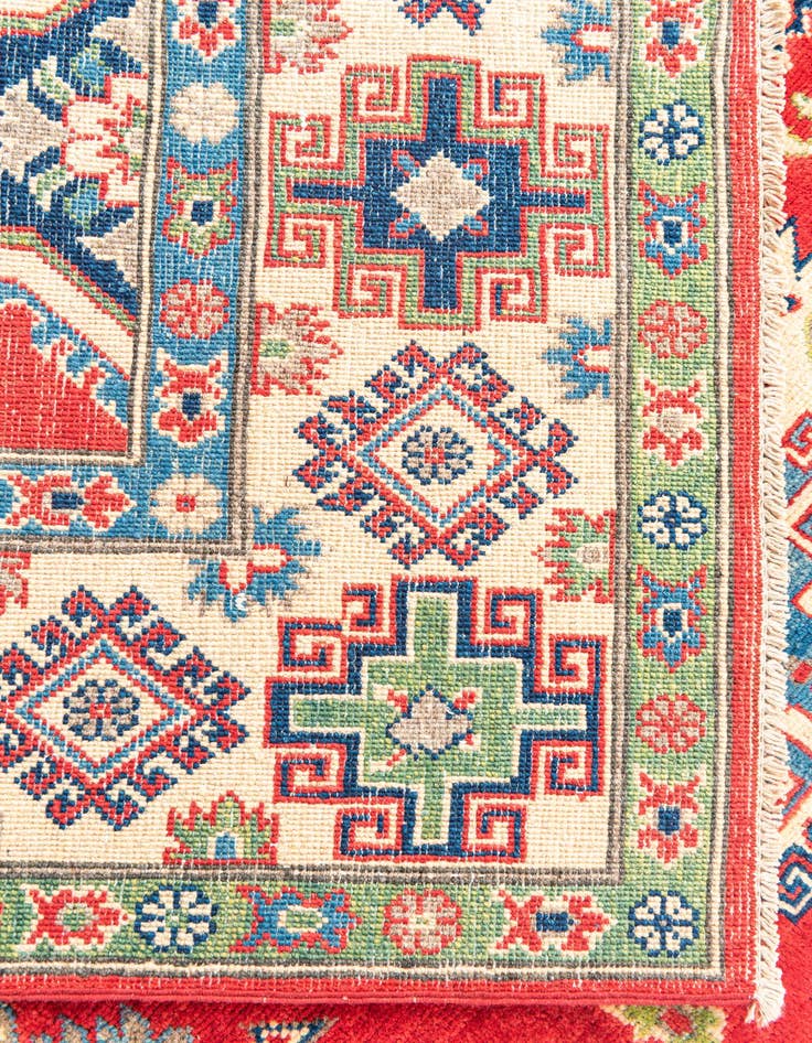 Detail image of  5' 8 x 8'  Hand Knotted Kazak Rug