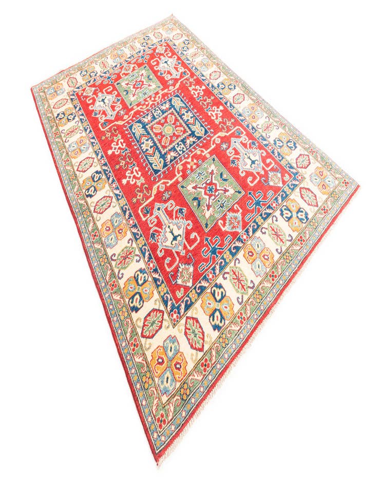 Detail image of  5' 8 x 8'  Hand Knotted Kazak Rug