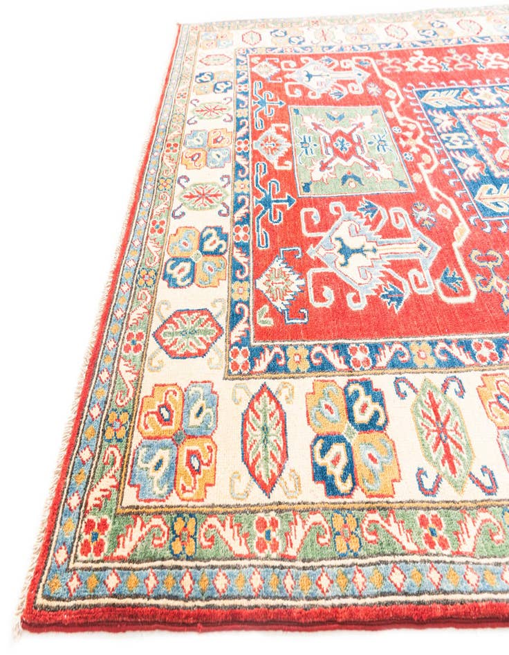 Detail image of  5' 8 x 8'  Hand Knotted Kazak Rug