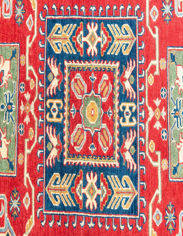 Detail image of  5' 8 x 8'  Hand Knotted Kazak Rug