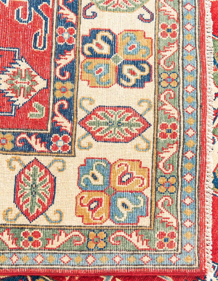 Detail image of  5' 8 x 8'  Hand Knotted Kazak Rug