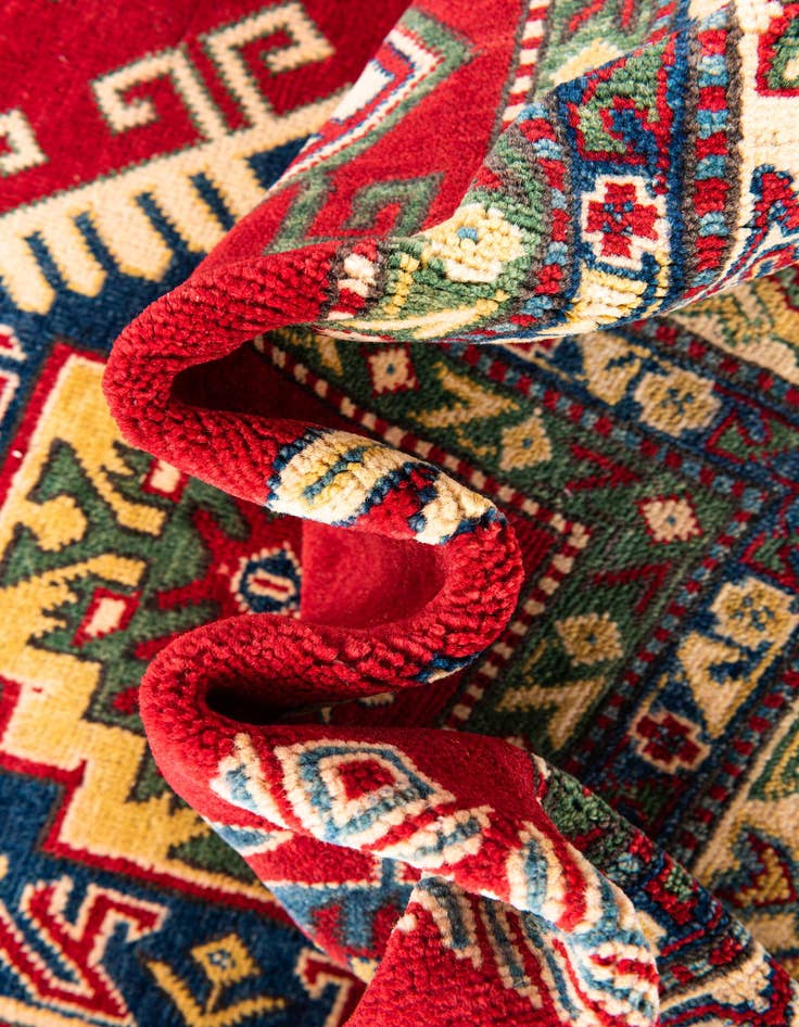 Detail image of  5' 9 x 8'  Hand Knotted Kazak Rug