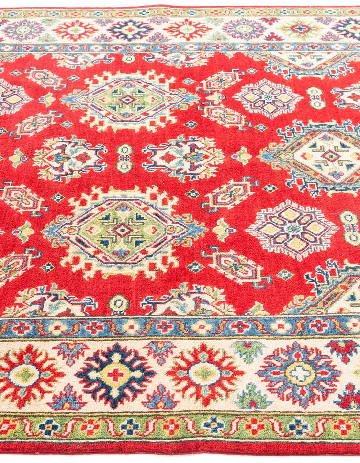Detail image of  5' 8 x 8'  Hand Knotted Kazak Rug