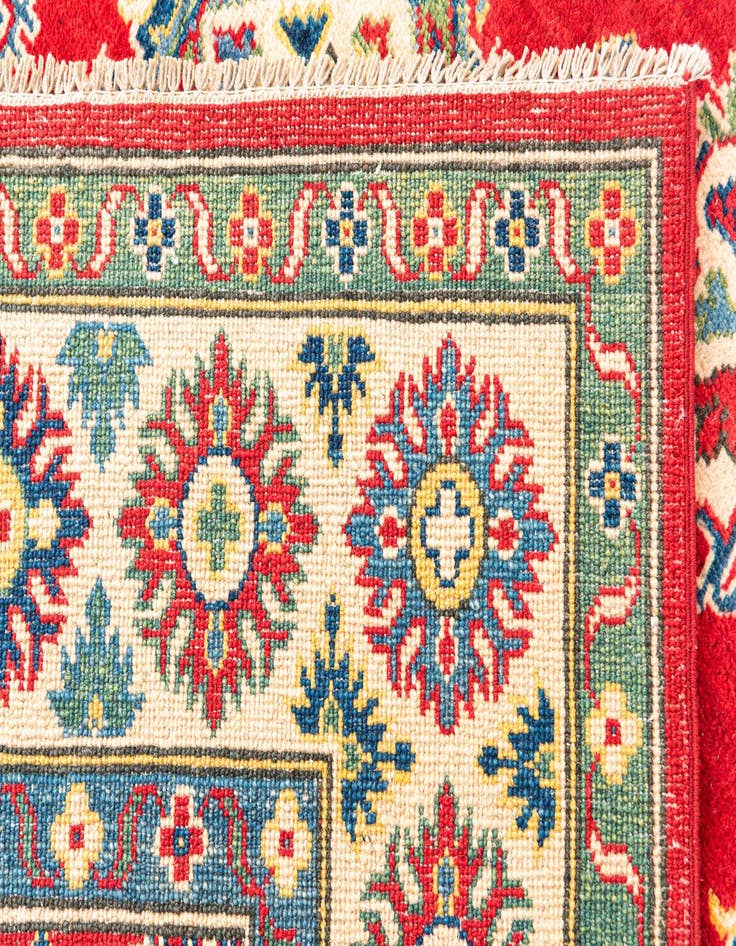 Detail image of  5' 8 x 8'  Hand Knotted Kazak Rug