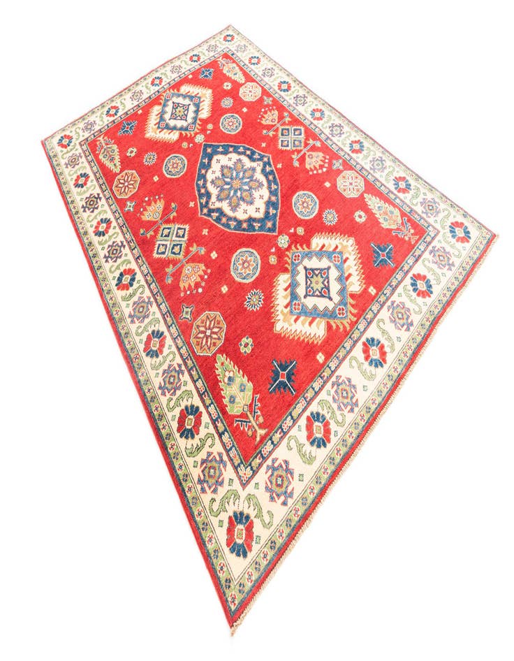 Detail image of  5' 7 x 8'  Hand Knotted Kazak Rug