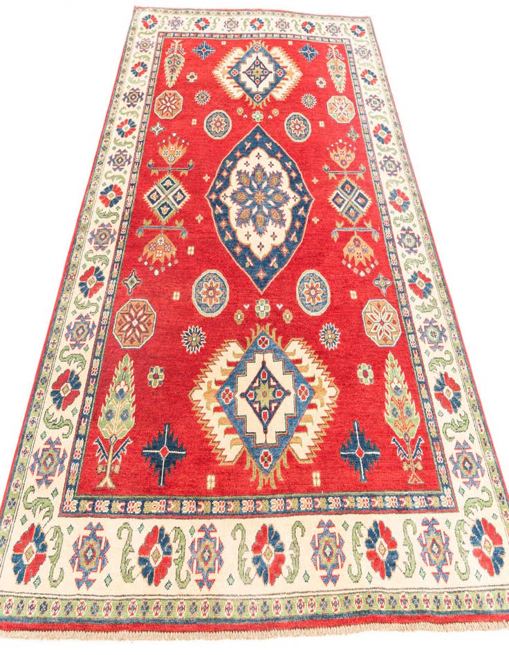 Detail image of  5' 7 x 8'  Hand Knotted Kazak Rug