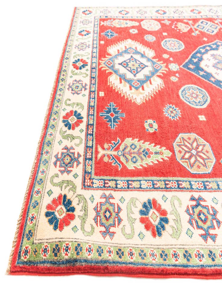 Detail image of  5' 7 x 8'  Hand Knotted Kazak Rug