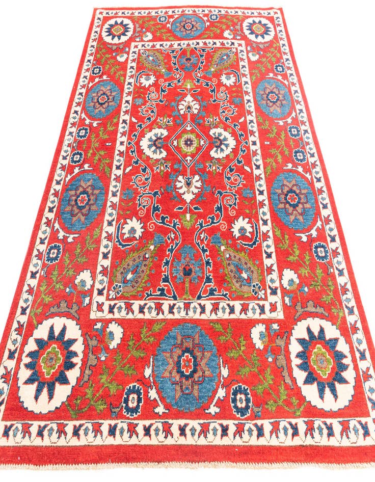 Detail image of  5' 8 x 8'  Hand Knotted Kazak Rug