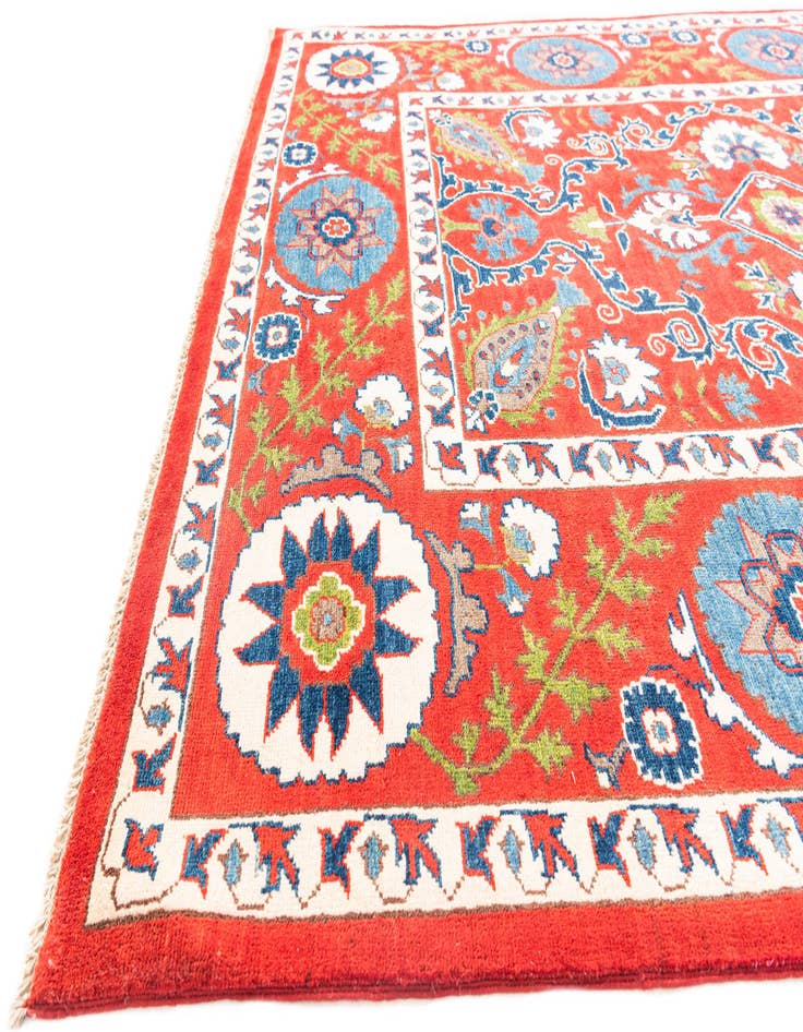Detail image of  5' 8 x 8'  Hand Knotted Kazak Rug
