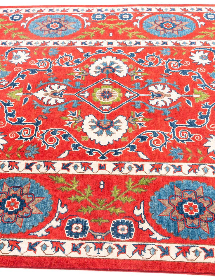 Detail image of  5' 8 x 8'  Hand Knotted Kazak Rug