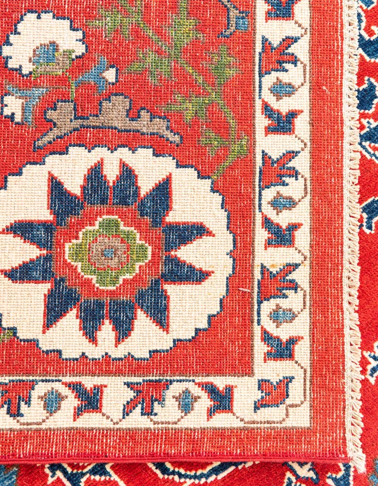 Detail image of  5' 8 x 8'  Hand Knotted Kazak Rug