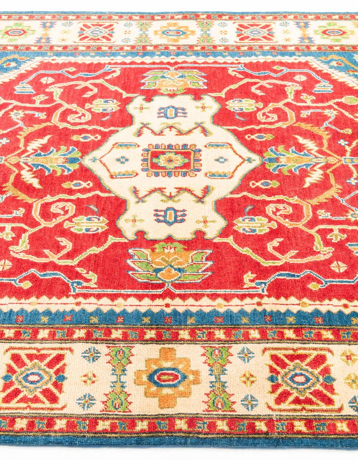 Detail image of  5' 8 x 8'  Hand Knotted Kazak Rug