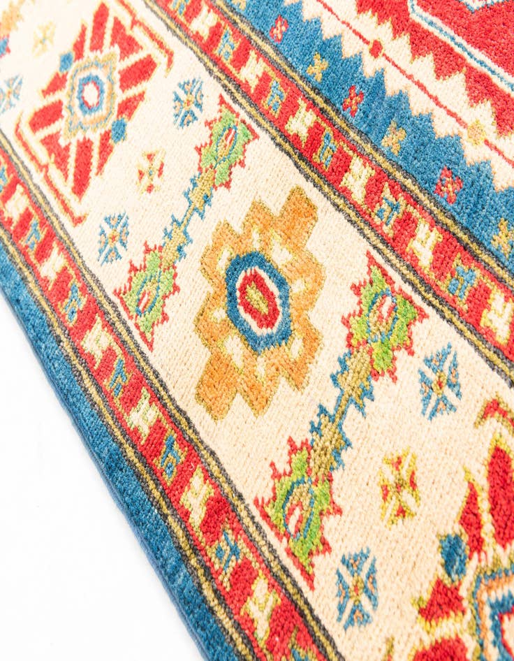 Detail image of  5' 8 x 8'  Hand Knotted Kazak Rug