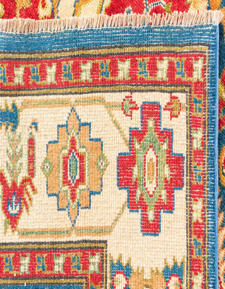 Detail image of  5' 8 x 8'  Hand Knotted Kazak Rug